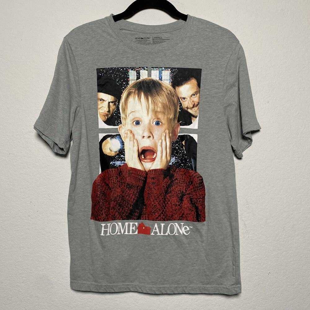Home Alone T Shirt Adults Small Gray Kevin McCallister‎ Christmas Holiday 90s